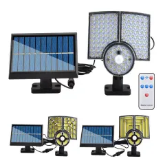 Solar Light Outdoor 3 Working Mode Motion Sensor Solar Remote Control LED Garden Wall Lamp Outdoor Light IP65 Waterproof
