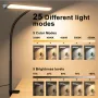 LED Desk Lamp with Clamp 25 Lighting Modes Eye-Caring USB Powered Flexible Gooseneck Adjustable Color and Brightness Timer Function Energy Efficient for Office Home Reading Study