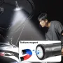 9* LEDs Long-Range Strong Spotlight With COB Side Floodlight With 26650 Battery Digital Display Type-C USB Rechargeable LED Flashlight Magnetic Attraction High-Intensity Camping LED Torch Thorwer Searching Light