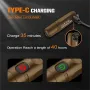TUNENGE S15 650LM Mini Porable LED Keychain Flashlight USB Rechargeable Pocket Light Waterproof Emergency Outdoor Camping Fishing Lighting