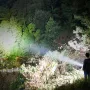 2PCS BIKIGHT P500 Double Light 500m Long Range Strong Flashlight with COB Sidelight USB Rechargeable Powerful Handheld Spotlight LED Searchlight