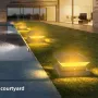 LED Solar Post Light 3000K+6000K Outdoor Transparent Garden Fence Villa Gate Post Lamp Courtyard Wall Lace Column Lamp IP65 Waterproof
