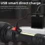 Portable 9LED+COB 800LM Dual Light Source Flashlight Built-in 1200mAh Battery USB Rechargeable For Household Hiking Emergency Torch