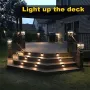 4PCS সোলার ডেক লাইট LED ওয়াটারপ্রুফ আউটডোর সোলার চালিত LED স্টেপ লাইট ডেক সিঁড়ি প্যাটিও পাথ ইয়ার্ড গার্ডেন ডেকোরের জন্য