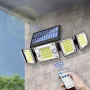 Solar Outdoor Lights Motion Sensor LED Flood Light 280LED 3500 Lumen 3 Modes Waterproof Solar Security Lights With Remote Control Exterior 5 Heads Wall Light