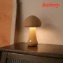 LED Night Light With Touch Switch Wooden Cute Mushrooms Bedside Table Lamp For Bedroom Childrens Room Sleeping Night Lamps