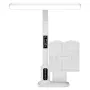 Elfeland LED Eye-Care Desk Lamp 3 Color Temperatures & 5-Level Brightness Dimmable USB Rechargeable 6000mAh With Clock & Thermometer Display Pen Holder Book Holder