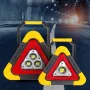LED Triangle Warning Sign Night Light Warning Lamp Work Light Solar Powered Triangle Warning Sign Lamp With 4 Light Modes