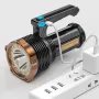800LM LED+COB ハンドヘルド懐中電灯 Type-C USB充電式 トリプル光源 LEDサーチライト 防水投光器 強力スポットライト