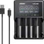 XTAR VC4SL Intellegent LCD Battery Charger USB C QC3.0 Fast Charge 1.2V Ni-MH AAA AA Batteries Rechargeable Li ion 18650 21700 Battery Charger