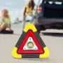 LED Triangle Warning Sign Night Light Warning Lamp Work Light Solar Powered Triangle Warning Sign Lamp With 4 Light Modes
