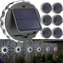 Lámpara solar de pared para exteriores, para jardín, terraza, redonda, con pétalos, para vallas, 8 modos, luz de jardín brillante, control remoto