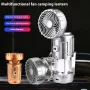 Tevorex Solar Portable Camping Lanterns Electric Fan Light Built-in Battery Solar Power Hanging Tent Rechargeable Outdoor Emergency Lamp with Fan