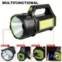 Bikight Solar Flashlight for Emergencies Search LED Solar Camping Lights Multifunctional Flashlight Power Bank