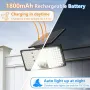 146LED Solar Flood Light with Motion Sensor Split Design 3 Modes Outdoor Security Lighting IP65 Waterproof Remote Control