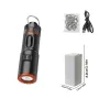 300LM Powerful EDC LED Keychain Flashlight With Battery Rechargeable Mini Torch Portable Work Light with Magnet Back Clip, Alloy Chain