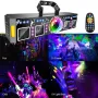 Elfeland 5-in-1 Stage Party Light DJ Disco Light with 120 Light Patterns LED Par Magic Ball, UV Blacklight & Gold Strobe for Party Festival Club Halloween