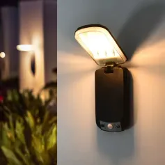 Elfeland Solar Powered Outdoor Wall Light Remote Control Waterproof 3 Lighting Modes Energy Saving Balcony Garden Decoration Light