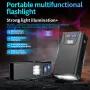 Digital Power Display LED Keychain Light Portable Super Bright Magnetic Work Lamp Type-C USB Rechargeable Emergency Mini Torch