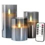 3Pack LED Battery Operated Decorative Light Remote Control Flameless Candles for Bedroom and Party