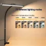 Elfeland USB Plug-in LED Desk Lamp Adjustable Brightnss & Color Temperature Clip-On Flexible Gooseneck Eye-Caring Design for Indoor Study Read