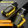 USB Rechargeable Dual Light Powerful LED Flashlight Zoomable Torch with Magnetic Bracket Outdoor Waterproof Camping Fishing Lantern