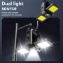 Mini LED Flashlight Keychain Light Double COB Lights with Magnet Built-in Battery USB Rechargeable Work Lights