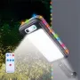 LED Motion Sensor Solar Wall Light with 15M LED String Lights Remote Control Outdoor LED Security Lamp Waterproof Garden Decor