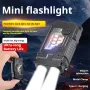Portable LED+COB Mini LED Keychain Light USB Rechargeable with Multifunctional COB Work Lamp Long Battery for Outdoor Camping Emergency Lamp Mini Flashlight