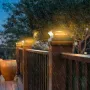 LED Solar Post Light 3000K+6000K Outdoor Transparent Garden Fence Villa Gate Post Lamp Courtyard Wall Lace Column Lamp IP65 Waterproof