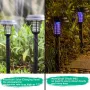 Solar Powered Mosquito Killer Lawn Light Outdoor Zapper IP65 Waterproof UV Attraction & Electric Grid for Garden