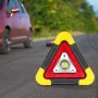 LED Triangle Warning Sign Night Light Warning Lamp Work Light Solar Powered Triangle Warning Sign Lamp With 4 Light Modes
