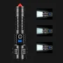 Powerful Tactical P70 LED Flashlight 3 Modes USB Power Display Torch with Self Rescue Hammer Broken Window Emergency