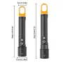 1000LM Super Bright LED Tactical Flashlights with COB Sidelight, 21700 Battery, USB Rechargeable Telescopic Zoom Best Small LED Torch IPX4 Waterproof for Camping Emergency