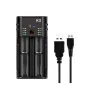 [USA Direct] K2 Dual-Slot Universal with USB Port Battery Charger Flashlight RC Toys Home Tools Rechargeable Battery Charger