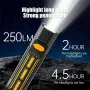 Multi Light Source 250LM Portable LED Flashlight with Side Light USB Rechargeable Strong Light Outdoor Portable LED Torch Maintenance Light for Camping Outdoors Home Emergency