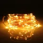 Guirnalda de luces solares de cobre de 13 m y 120 LED para bodas, fiestas, Navidad, jardín y exteriores, IP67