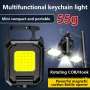 Mini LED Flashlight Keychain Light Double COB Lights with Magnet Built-in Battery USB Rechargeable Work Lights