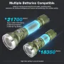 Astrolux® WP5 1350M Long Distance Throwing LEP Flashlight 3in1 with 1200LM LED Flood Light & Red Blue AUX Light EDC Strong Spotlight Waterproof Search Torch With Type-C Charging 21700 Li-ion Battery