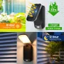 Elfeland Solar Powered Outdoor Wall Light Remote Control Waterproof 3 Lighting Modes Energy Saving Balcony Garden Decoration Light