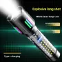 Longe Range Telescopic Zoom Whtie Spotlight LED Flashlight with Bright COB Floodlight Type-C Charging Emergency Tactical Handheld Light Multi Functional Outdoor Hiking Camping