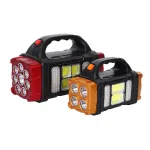 Portable Solar LED Flashlight With COB Work Lights USB Rechargeable Handheld Camping Light 4 Lighting Modes Outdoor Powerful Solar Torch Light