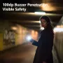 BIKIGHT Mini Keychain Alarm Flashlight 100dB Buzzer Hook Loop Mount Multi Mode LED Light for Emergency Safety Outdoor