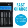 [USA Direct] K8 8-Slot with LCD Screen Display Intellegent Rechargeable Li-ion Battery Charger Universal Flashlight RC Toys Home Tools Battery Charger 4 Slots For Li-ion 18650 21700 26650 AA AAA Batteries Cell