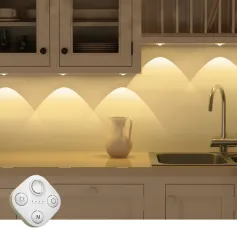 Elfeland 8Pack LED Human Body Induction Cabinet Light 3 Adjustable Light Colors USB Powered for Kitchen Bedroom Cabinet Lighting