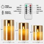 3Pack LED Battery Operated Decorative Light Remote Control Flameless Candles for Bedroom and Party