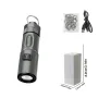 300LM Powerful EDC LED Keychain Flashlight With Battery Rechargeable Mini Torch Portable Work Light with Magnet Back Clip, Alloy Chain