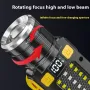 USB Rechargeable Dual Light Powerful LED Flashlight Zoomable Torch with Magnetic Bracket Outdoor Waterproof Camping Fishing Lantern