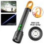 1000LM Super Bright LED Tactical Flashlights with COB Sidelight, 21700 Battery, USB Rechargeable Telescopic Zoom Best Small LED Torch IPX4 Waterproof for Camping Emergency