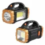 Solar Charging Powerful Spotlight With Strong Light Outdoor LED Flashlight Large Capacity Lithium Battery With Power Bank Function Portable Rechargeable Lamp Searchlight